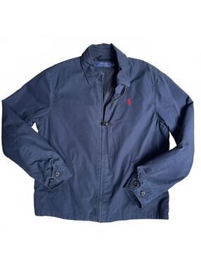 Vintage Polo By Ralph Lauren 90’s Navy Blue Jacket Zip Medium Red Pony